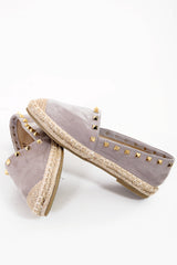 Faux Suede Studded Espadrilles