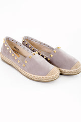 Faux Suede Studded Espadrilles
