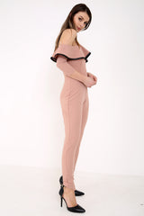 Cold Shoulder Frill Jumpsuit