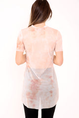 Friday Printed Mesh Tie Dye Oversized Top