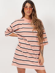 Striped Oversized Boyfriend Tunic T-Shirt