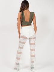 Pantalones acampanados de crochet