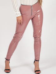 Leggings de vinilo frontal de Olivia Rosie y Emily Zip delantero