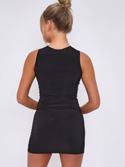 Slinky Cut Away Twist Front Bodycon Dress