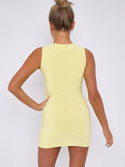 Slinky Cut Away Twist Front Bodycon Dress