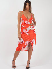 Floral Print Wrap Front Cami Dress