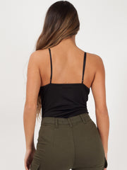 Crochet Trim Cami Bodysuit