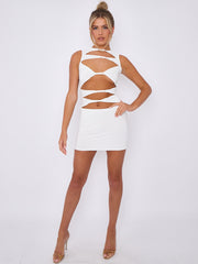 Slinky Cut Away Twist Front Bodycon Dress