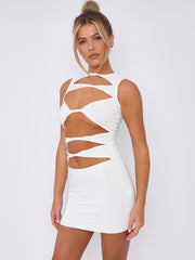 Slinky Cut Away Twist Front Bodycon Dress