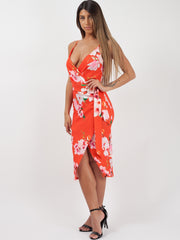 Floral Print Wrap Front Cami Dress