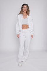 Oversized Bomber Style Fleece Zipper Co-ord