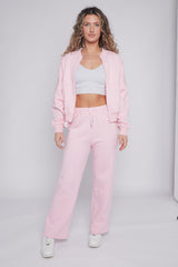 Oversized Bomber Style Fleece Zipper Co-ord