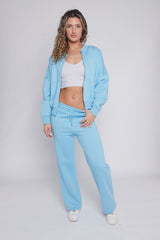 Oversized Bomber Style Fleece Zipper Co-ord