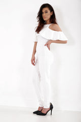 Frill Cold Shoulder Cami Jumpsuit