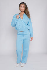Oversized Bomber Style Fleece Zipper Co-ord