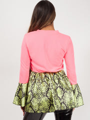 Top de dobladillo de volante con estampado de serpiente