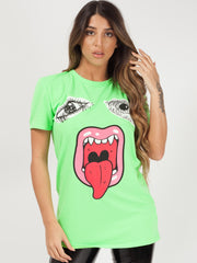 Monster Face Printed T-Shirt