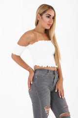 Shirred Bandeau Top
