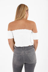 Shirred Bandeau Top