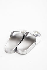 Love Print Patent Sliders