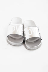 Love Print Patent Sliders