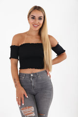 Shirred Bandeau Top