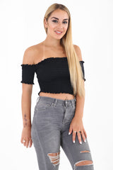 Shirred Bandeau Top