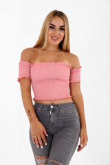 Shirred Bandeau Top