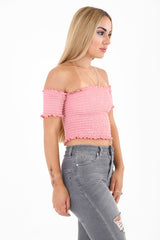 Shirred Bandeau Top