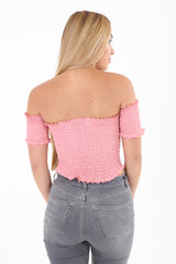 Shirred Bandeau Top