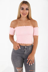 Shirred Bandeau Top