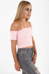 Shirred Bandeau Top