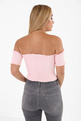 Shirred Bandeau Top