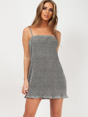 Sparkly Lurex geribbeld Cami -jurk