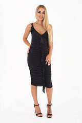 Rüschenfrill -Kleid mit Slinky Bodycon