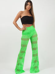 Pantalones acampanados de crochet