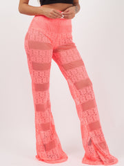 Pantalones acampanados de crochet