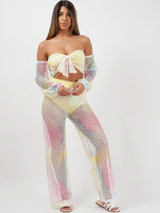 Multi Fishnet Tit Top Top & Trouser Coord