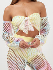Multi Fishnet Tit Top Top & Trouser Coord