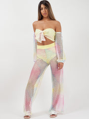 Multi Fishnet Tit Top Top & Trouser Coord