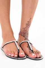 Diamante verfraaide jelly slippers