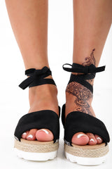 Faux Wildleder Schnürung Espadrilles