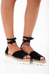 Faux Wildleder Schnürung Espadrilles