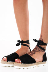 Faux Wildleder Schnürung Espadrilles