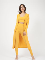 Longline Ribbed Open Cardigan