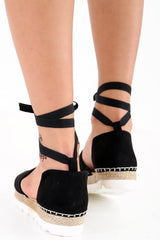 Faux Wildleder Schnürung Espadrilles