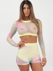 Multi-Crochet Crop Top & Shorts Coord