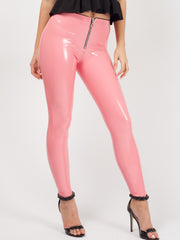 Leggings de vinilo frontal de Olivia Rosie y Emily Zip delantero