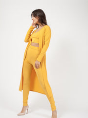 Longline Ribbed Open Cardigan