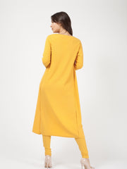 Longline Ribbed Open Cardigan